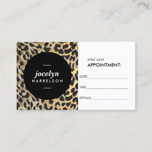 Chic en stijlvol Gold Leopard Print Appointment Afsprakenkaartje