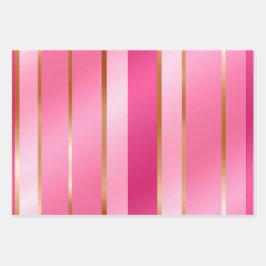 Chic en stijlvol roze en goud roodwangmake-up inpakpapier vel