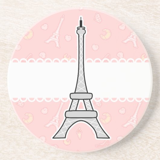 Chic en trendy girly Paris Eiffeltoren Zandsteen Onderzetter (Voorkant)