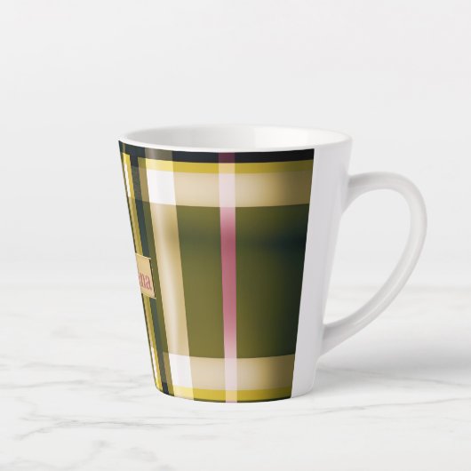 Chic en Trendy Groen en Roze Latte Mok (Rechts)