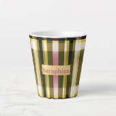 Chic en Trendy Groen en Roze Latte Mok (Voorkant)