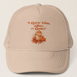 Chic en trendy "I love you, like, a latte" Trucker Pet