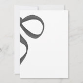 Chic en trendy lint zwart-wit huwelijk  kaart (Achterkant)