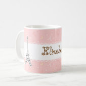 Chic en trendy Paris Eiffel Tower Girly girl Koffiemok (Voorkant links)
