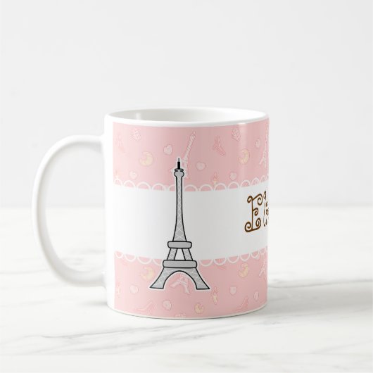 Chic en trendy Paris Eiffel Tower Girly girl Koffiemok (Links)