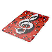 Chic en Trendy Red White en Black Clef Notes Badmat (Gekanteld)