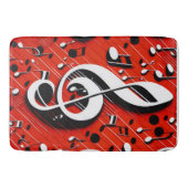 Chic en Trendy Red White en Black Clef Notes Badmat (Voorkant)
