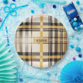 Chic en Trendy Taupe en Gold Pset Papieren Bordje (Feest)