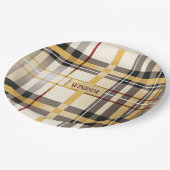 Chic en Trendy Taupe en Gold Pset Papieren Bordje (Gekanteld)