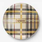 Chic en Trendy Taupe en Gold Pset Papieren Bordje (Voorkant)