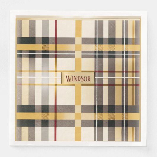 Chic en Trendy Taupe en Gold Pset Servet (Voorkant)