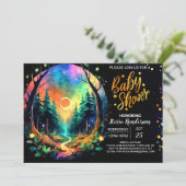 Chic Enchanted Adventure wacht op Baby shower Kaart (Staand voorkant)