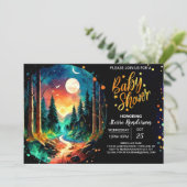 Chic Enchanted Forest Baby shower Kaart (Staand voorkant)