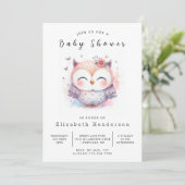 Chic Enchanted Owl Baby shower Kaart (Staand voorkant)