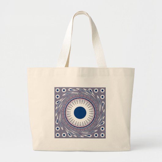 Chic Energetic Eye Design: een betoverend patroon Grote Tote Bag (Voorkant)