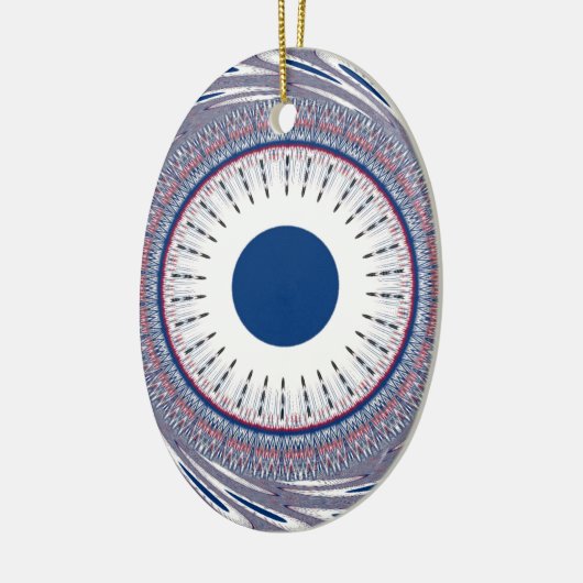 Chic Energetic Eye Design: een betoverend patroon Keramisch Ornament (Links)