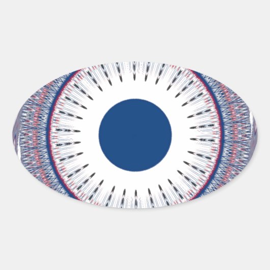 Chic Energetic Eye Design: een betoverend patroon Ovale Sticker (Voorkant)