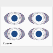 Chic Energetic Eye Design: een betoverend patroon Ovale Sticker (Vel)