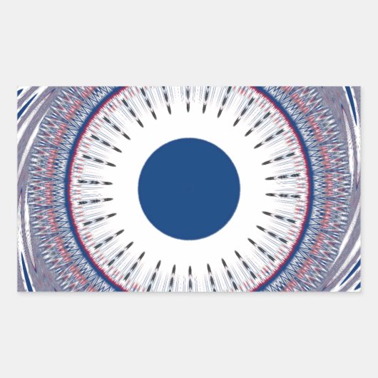 Chic Energetic Eye Design: een betoverend patroon Rechthoekige Sticker (Voorkant)
