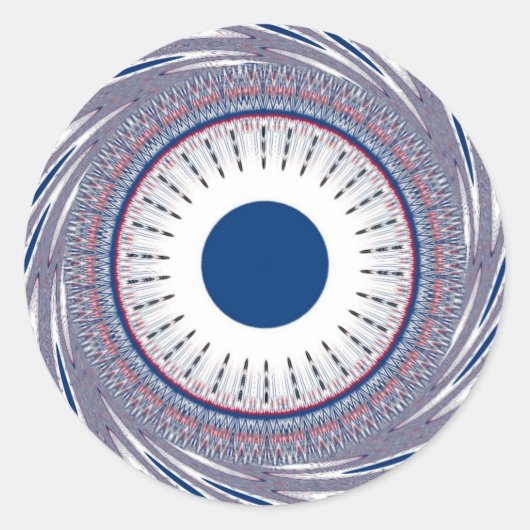 Chic Energetic Eye Design: een betoverend patroon Ronde Sticker (Voorkant)