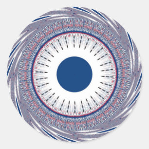 Chic Energetic Eye Design: een betoverend patroon Ronde Sticker