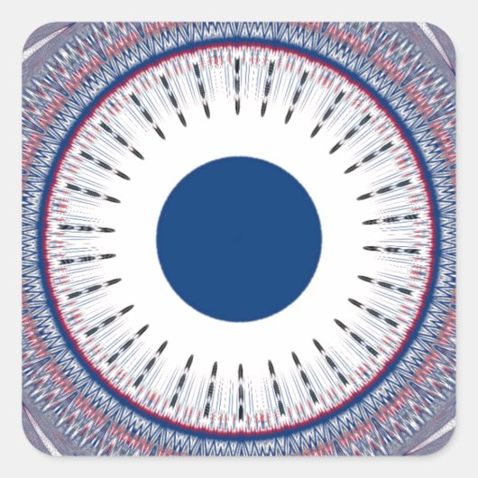Chic Energetic Eye Design: een betoverend patroon Vierkante Sticker (Voorkant)