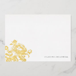 Chic English Roos Luxe Personal Stationery Folie Uitnodiging