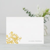 Chic English Roos Luxe Personal Stationery Folie Uitnodiging (Staand Voorkant)
