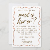 Chic Espresso Martini Maid of Honor Proposal Kaart (Achterkant)