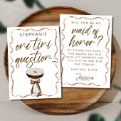 Chic Espresso Martini Maid of Honor Proposal Kaart