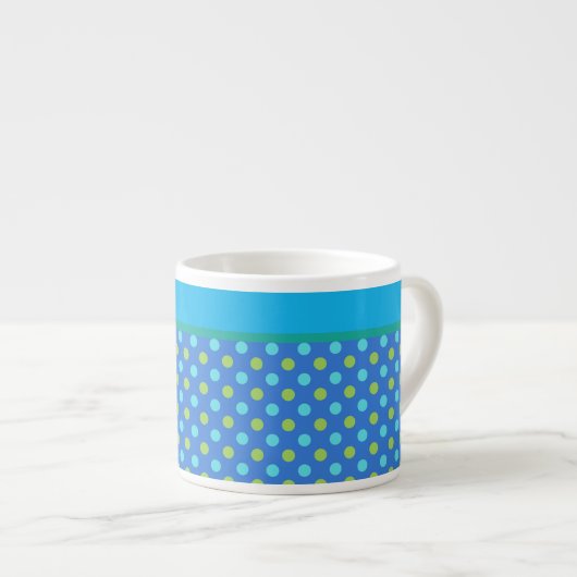 Chic Espresso Mok, Blue Moons Polka Dots Kop (Voorkant rechts)