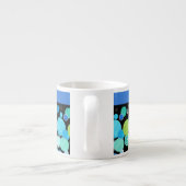 Chic Espresso Mok, Quirky Blue Moons Pattern Kop (Achterkant)