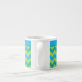 Chic Espresso Mok, Turquoise en Green Chevrons Kop (Achterkant)