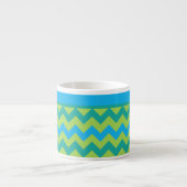 Chic Espresso Mok, Turquoise en Green Chevrons Kop (Voorkant)