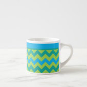 Chic Espresso Mok, Turquoise en Green Chevrons Kop (Rechts)