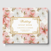 Chic etherische blos waterverf bruiloft gastenboek (Voorkant)