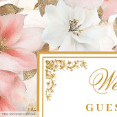 Chic etherische blos waterverf bruiloft gastenboek