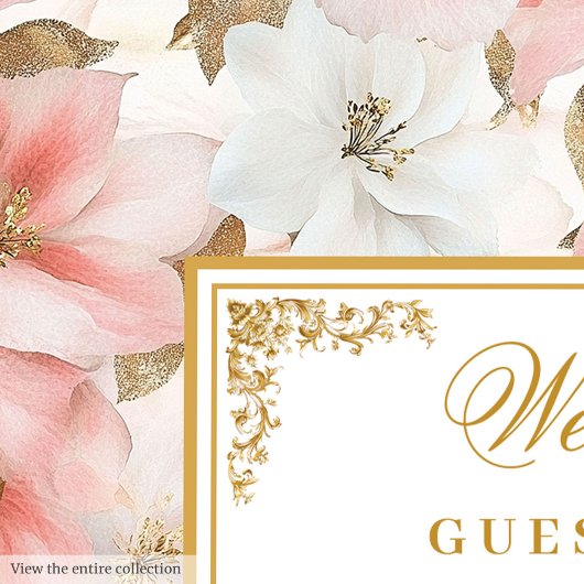 Chic etherische blos waterverf bruiloft gastenboek