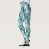 Chic Ethnic Faux Patchwork Patroon, Blauwgroen en Leggings (Links)