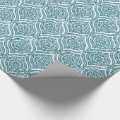 Chic Ethnic Ogee Pattern in Blauwgroen op White Cadeaupapier (Hoek)