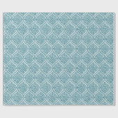 Chic Ethnic Ogee Pattern in Blauwgroen op White Cadeaupapier (Vlak)