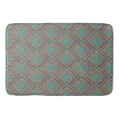 Chic Ethnic Ogee Pattern in Maroon, Blauwgroen en  Badmat (Voorkant)