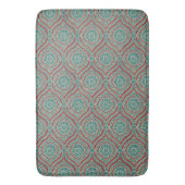 Chic Ethnic Ogee Pattern in Maroon, Blauwgroen en  Badmat (Voorkant Verticaal)