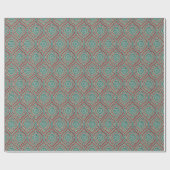 Chic Ethnic Ogee Pattern in Maroon, Blauwgroen en  Cadeaupapier (Vlak)