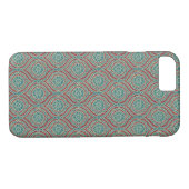 Chic Ethnic Ogee Pattern in Maroon, Blauwgroen en Case-Mate iPhone Case (Achterkant (Horizontaal))