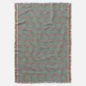 Chic Ethnic Ogee Pattern in Maroon, Blauwgroen en  Deken (Voorkant Verticaal)