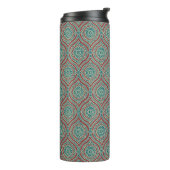 Chic Ethnic Ogee Pattern in Maroon, Blauwgroen en  Thermosbeker (Gedraaid links)