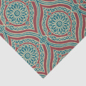 Chic Ethnic Ogee Pattern in Maroon, Blauwgroen en Tissuepapier (Detail)