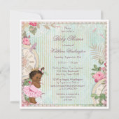 Chic Ethnic Paris Princess in Tutu Baby shower Kaart (Achterkant)