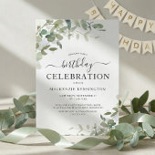 Chic Eucalyptus Birthday Party Celebration Kaart